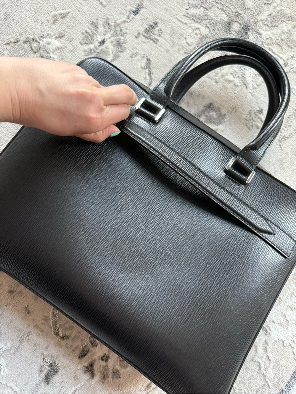 FERRAGAMO Revival Double Gancio Leather Briefcase